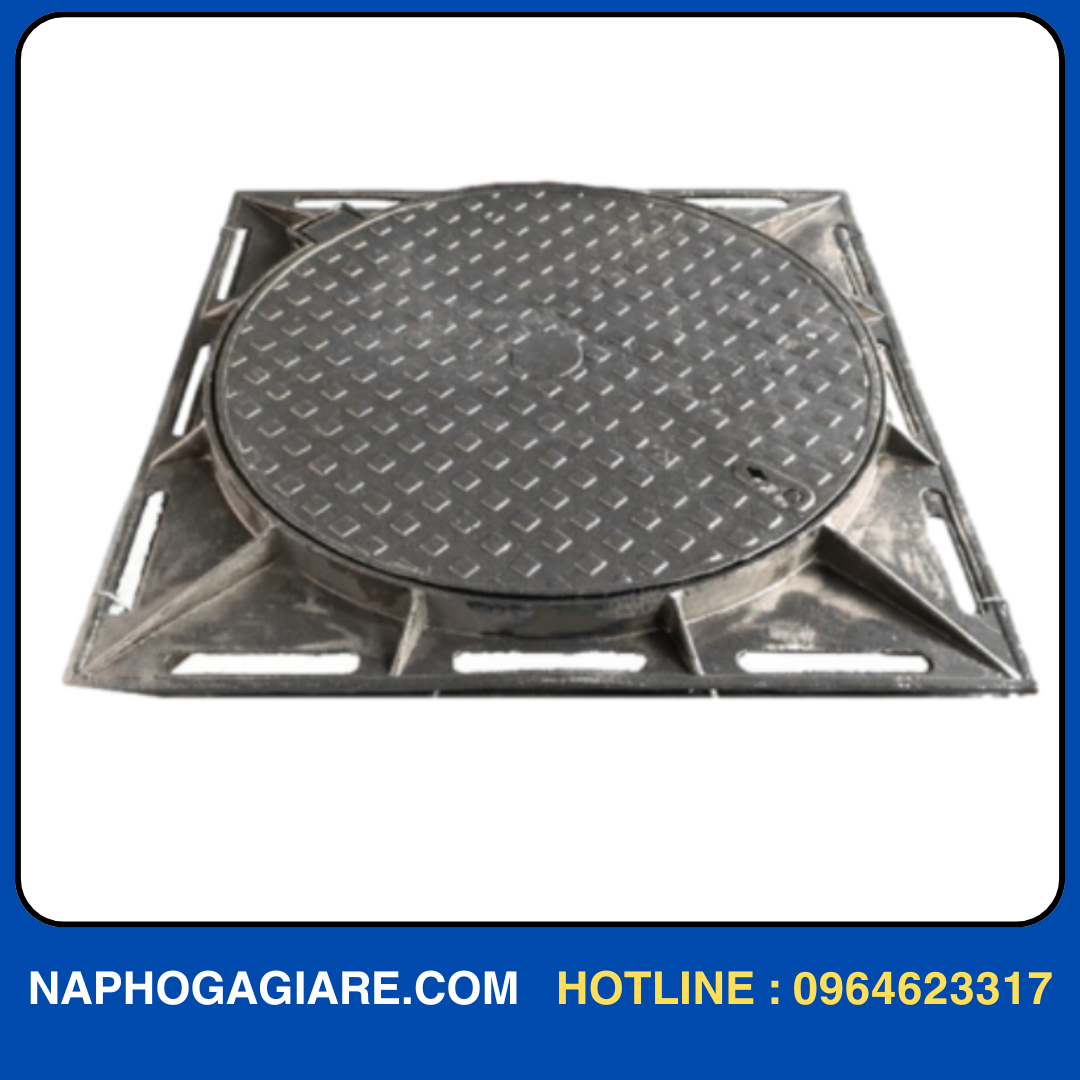 Nắp hố ga gang ngăn mùi khung âm nắp tròn